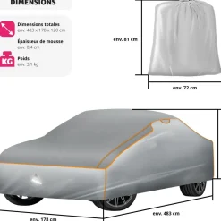 Bâche de voiture anti-grêle imperméable et respirante