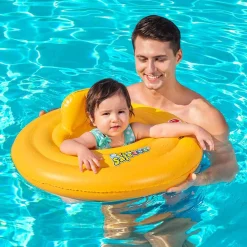 Bestway Flotteur Gonflable 3 Anneaux Siège Bébé 76x76 cm 1 à 2 Ans Jardin, Piscine et Plage 32050