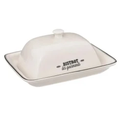 Beurrier en Porcelaine Bistrot 19cm Blanc