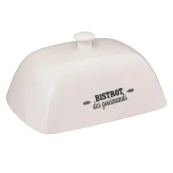 Beurrier en Porcelaine Bistrot 19cm Blanc