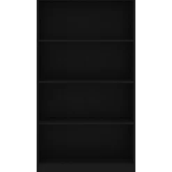 Bibliotheque a 4 niveaux Noir 80x24x142 cm Bois d'ingenierie