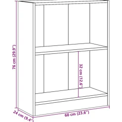 Bibliotheque Blanc 60x24x76 cm Bois d'ingenierie