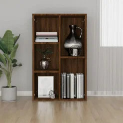 Bibliotheque/Buffet chene marron 50x25x80 cm bois d'ingenierie