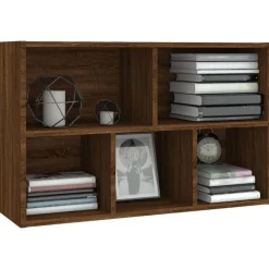 Bibliotheque/Buffet chene marron 50x25x80 cm bois d'ingenierie