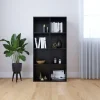 Bibliotheque/Buffet Noir 66x30x130 cm Bois d'ingenierie