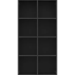 Bibliotheque/Buffet Noir 66x30x130 cm Bois d'ingenierie