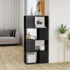 Bibliotheque/Separateur de piece Gris brillant Bois ingenierie