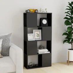 Bibliotheque/Separateur de piece Gris brillant Bois ingenierie