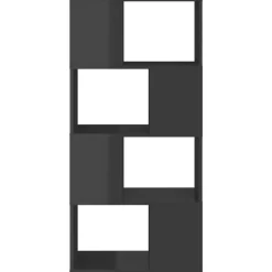 Bibliotheque/Separateur de piece Gris brillant Bois ingenierie