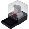 Boite à bijoux ourson décorée d'une rose éternelle - stabilisée rouge