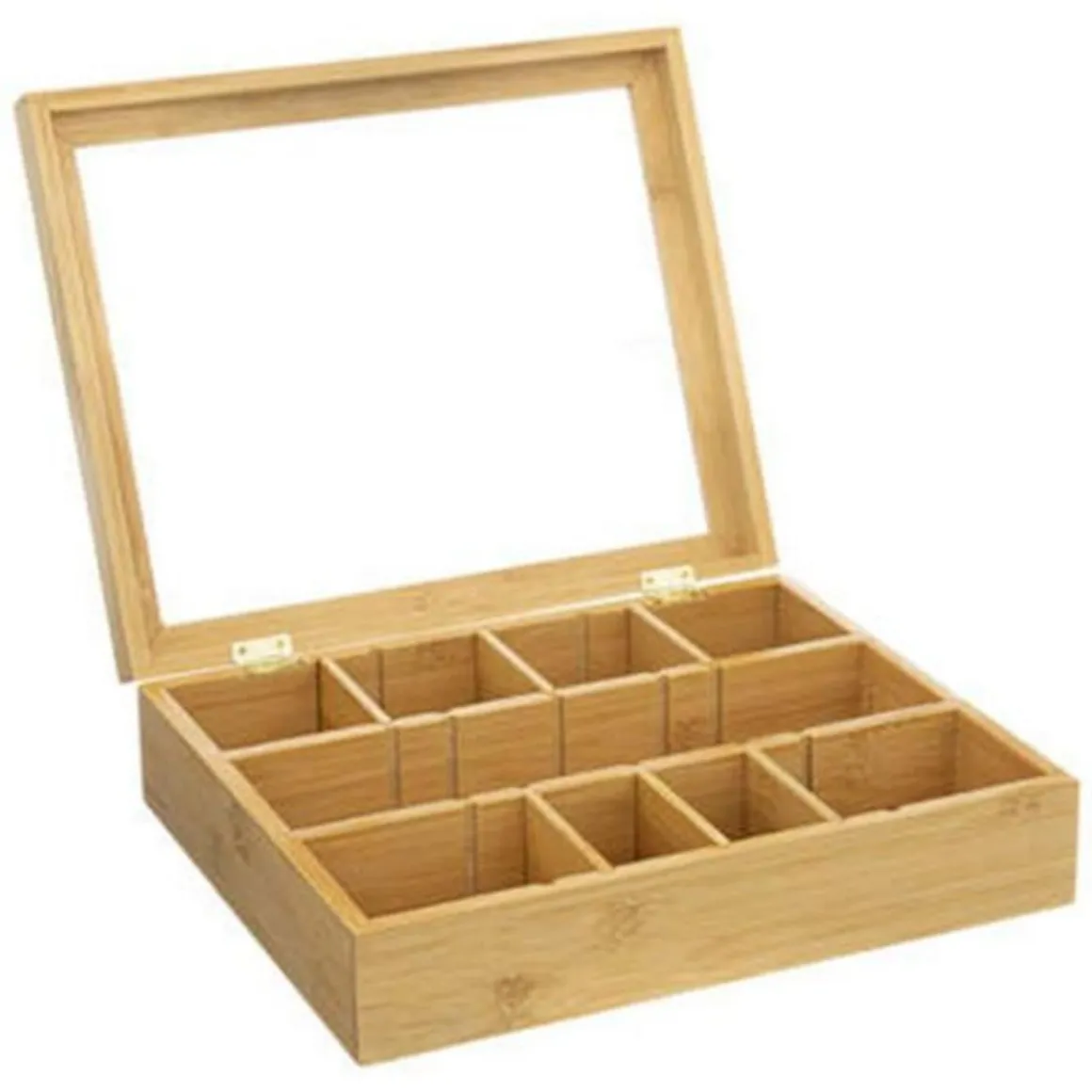 Boite à Thé 12 Compartiments Bambou 28cm Beige