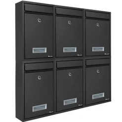 Boite aux lettres en acier extensible avec fente d'introduction en façade