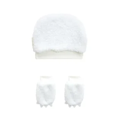 Bonnet bébé en sherpa + moufles Alaska
