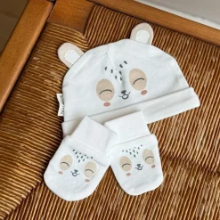 Bonnet bébé et moufles anti-griffures Baby Panda