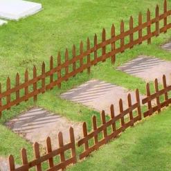 Bordures à planter 12 pcs - bordures de pelouse - barrières de jardin en bois de sapin pré-huilé - bordure dim. 60L x 34H cm