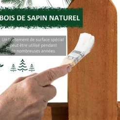 Bordures à planter 12 pcs - bordures de pelouse - barrières de jardin en bois de sapin pré-huilé - bordure dim. 60L x 34H cm