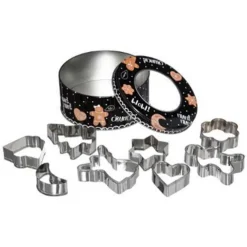 Boîte à Cookie & 8 Emporte Pièces Toa 7cm Noir