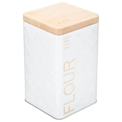 Boîte à Farine Scandi 18cm Blanc