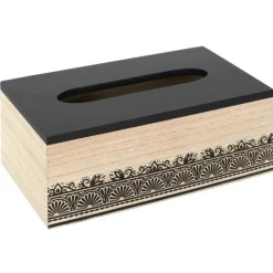 Boîte à Mouchoir Déco Mirage 24cm Noir