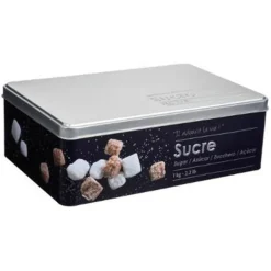 Boîte à Sucre en Morceaux Relief II 20cm Noir