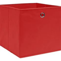 Boîtes de rangement 10 pcs Tissu intisse 28x28x28 cm Rouge