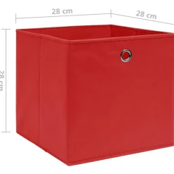 Boîtes de rangement 10 pcs Tissu intisse 28x28x28 cm Rouge