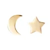Boucles d'Oreilles Or Jaune Etoile et Lune - Femme ou Enfant