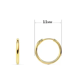 Boucles d'Oreilles Créoles Or 18 Carats 750/000 Jaune - Charms Lune Pendantes