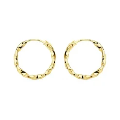 Boucles d'Oreilles Créoles Or 18 Carats 750/000 Jaune - Torsadées