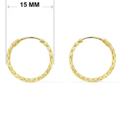 Boucles d'Oreilles Créoles Or 18 Carats 750/000 Jaune - Torsadées