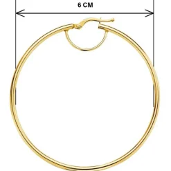 Boucles d'Oreilles Créoles 6cm - Or Jaune - Femme