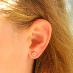 Boucles d'Oreilles Or 18 Carats 750/000 Jaune - Perles de Culture et Coeur