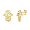 Boucles d'Oreilles Or 18 Carats 750/000 Jaune - Main de Fatma - Femme