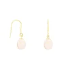 Boucles d'Oreilles Or Jaune Perles de Culture Rose - Dormeuses