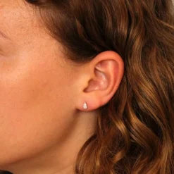 Boucles d'Oreilles Or Jaune et Zirconiums Goutte