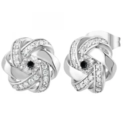 Boucles d'oreilles par SC Crystal ornées d'un véritable diamant noir