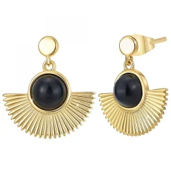 Boucles d'oreilles par SC Bohème ornées d'obsidiennes
