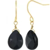 Boucles d'oreilles SC Bohème ornées de deux obsidiennes