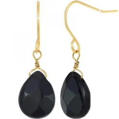 Boucles d'oreilles SC Bohème ornées de deux obsidiennes