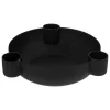 Bougeoir 3 Bougies en Métal Jiling 14cm Noir