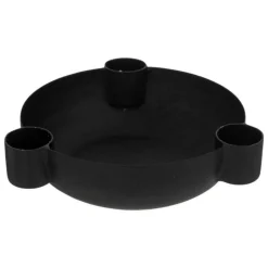 Bougeoir 3 Bougies en Métal Jiling 14cm Noir