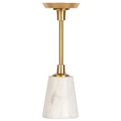 Bougeoir Design en Marbre Fayya 30cm Blanc & Or