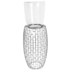 Bougeoir Design Rétro Malibu 73cm Argent