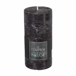 Bougie Cylindrique Rustic 14cm Noir
