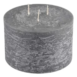 Bougie Déco 3 Mèches Rustique 12cm Anthracite