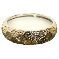 Bougie Parfumée en Céramique 3 Mèches 14cm Or