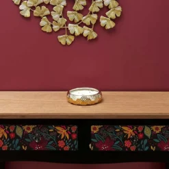 Bougie Parfumée en Céramique 3 Mèches 14cm Or