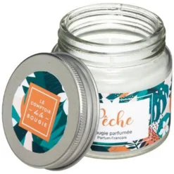 Bougie Parfumée en Verre Bocal 65g Pêche