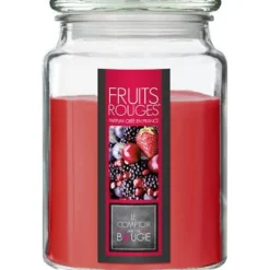 Bougie Parfumée en Verre Couvercle 510g Fruits Rouges