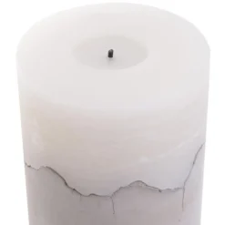 Bougie Ronde Led Base Ciment 10cm Blanc